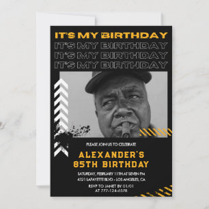 85th birthday invitations Men Photo Spray paint