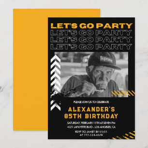 85th birthday invitations Men Photo Spray paint