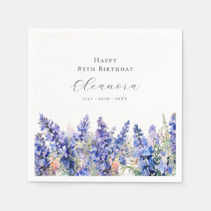 85th Birthday July Birth Flower Larkspur Custom Napkin