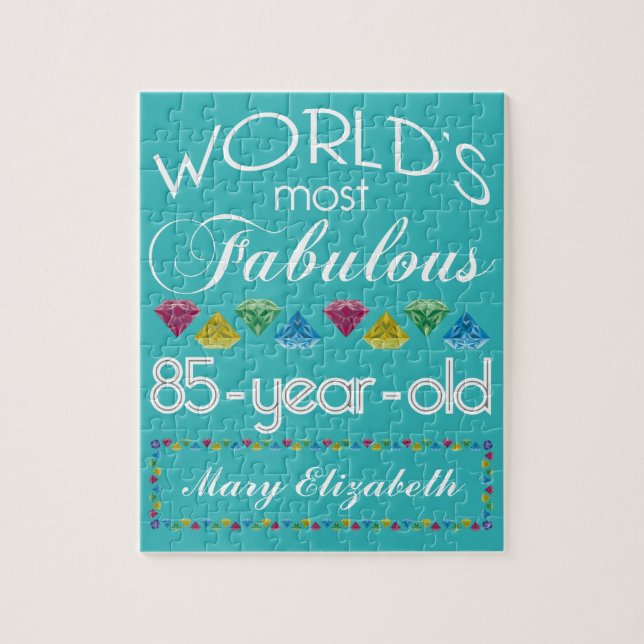 85th Birthday Most Fabulous Colourful Gem Jigsaw Puzzle (Vertical)