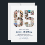85th Birthday Number 85 Custom Photo Collage Invitation<br><div class="desc">Celebrate momentous 85th Birthday with this cute invitation. It's a personalized photo collage invite that allows you to create a truly unique and memorable design. This customizable template lets you insert your own cherished photos, capturing the precious moments of your life. This invitation is perfect for commemorating your eighty fifth...</div>
