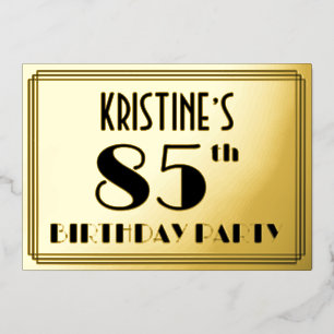85th Birthday Party — Art Deco Look “85” + Name