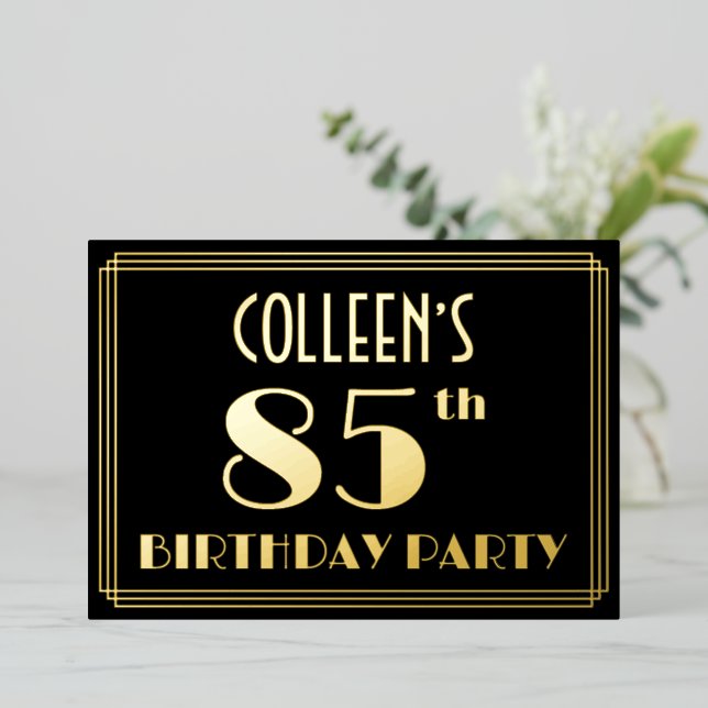 85th Birthday Party: Art Deco Look “85”, w/ Name (Standing Front)
