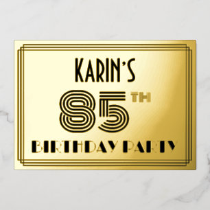 85th Birthday Party — Art Deco Style “85” & Name