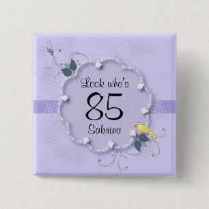 85th Birthday Party   DIY Text 2 Inch Square Button