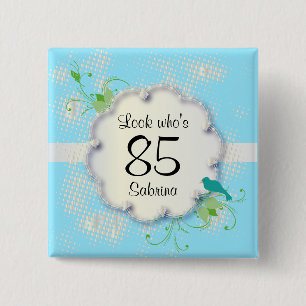 85th Birthday Party   DIY Text 2 Inch Square Button