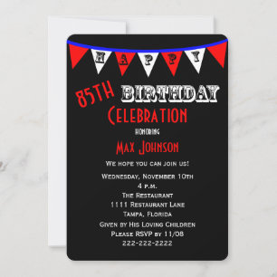 85th Birthday Party Invitation Bunting