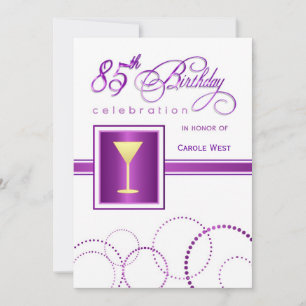 85th Birthday Party Invitations - with Monogram