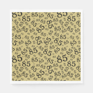 85th Birthday Party Number Pattern Gold/Back Napkin