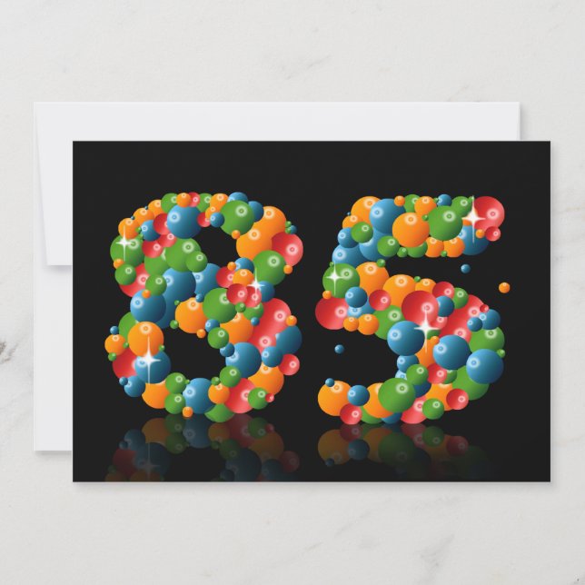 85th Birthday party, with bubbles and balls Invitation (Front)