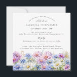85th Birthday September Birth Month Flower Square Invitation<br><div class="desc">Elegant watercolor asters create a floral border at the bottom of this squre birthday invitation. The soft pastel purple,  pink blue and white flowers are the September birthday month flower making this the perfect theme for your September birthday.</div>