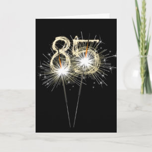 85th Birthday Sparklers on Black  Card