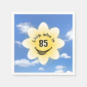 85th Birthday Summer Sunshine and Clouds Napkin