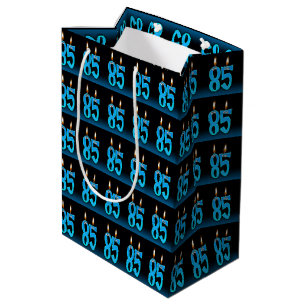 85th birthday with eyeball candles medium gift bag