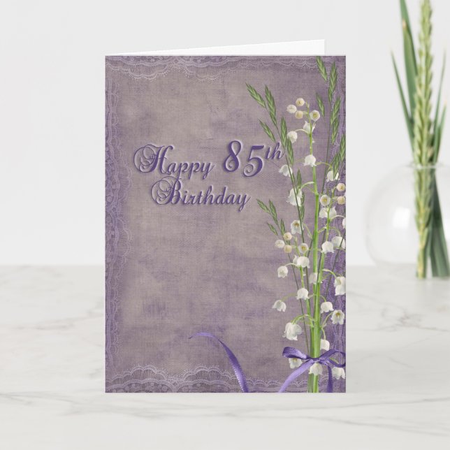 85th Birthday with lily of the valley Card (Front)