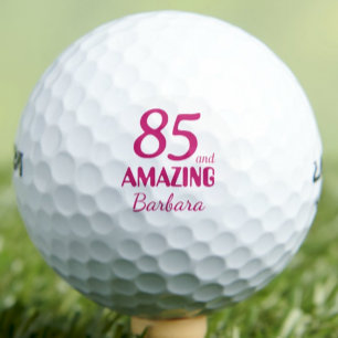 85th Gift for Coworker Pink Amazing Modern Golf Balls