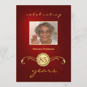 85th Invitations de photo de fête d'anniversaire -