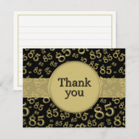 85th Thank You: Black/Gold Number Pattern