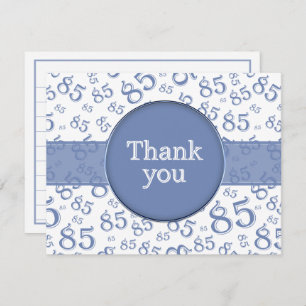 85th Thank You: Blue/White Number Pattern