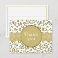 85th Thank You: Gold/White Number Pattern