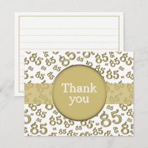 85th Thank You: Gold/White Number Pattern