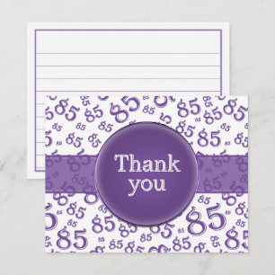 85th Thank You: Purple/White Number Pattern