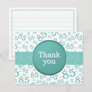 85th Thank You: Teal/White Number Pattern