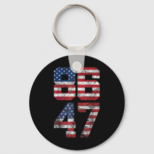 8647 Anti Trump 86 47 Retro Anti-trump Us Flag Imp Keychain