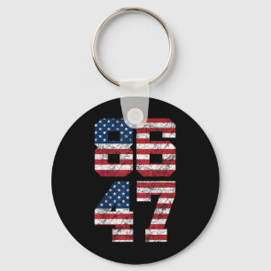 8647 Anti Trump 86 47 Retro Anti-trump Us Flag Imp Keychain