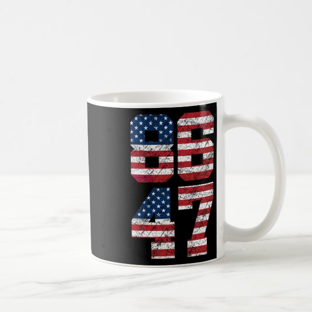 8647 Anti Trump 86 47 Retro Anti-trump Us Flag Pre Coffee Mug (Right)