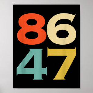8647 Anti Trump 86 47 Retro Impeach 47 Anti-trump  Poster