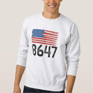 8647 Anti-Trump American Flag Political Statement Sweatshirt