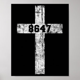 8647 Anti Trump Cross Christian Jesus 86 47 Retro Poster