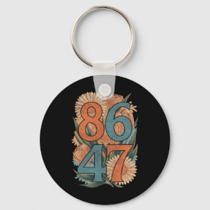 8647 Anti Trump Floral Democrat President Liberal Keychain