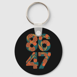 8647 Anti Trump Floral Democrat President Liberal Keychain