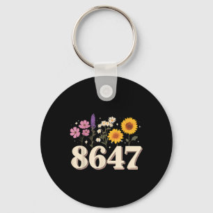 8647, Anti Trump, Floral Feminist, Subtle, Human R Keychain