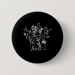 8647 Anti Trump Floral Resist 86 47 Impeach Trump  2 Inch Round Button