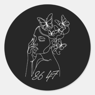 8647 Anti Trump Floral Resist 86 47 Impeach Trump Classic Round Sticker