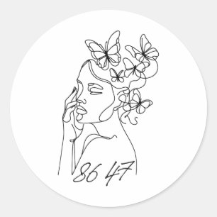 8647 Anti Trump Floral Resist 86 47 Impeach Trump  Classic Round Sticker