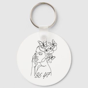 8647 Anti Trump Floral Resist 86 47 Impeach Trump Keychain