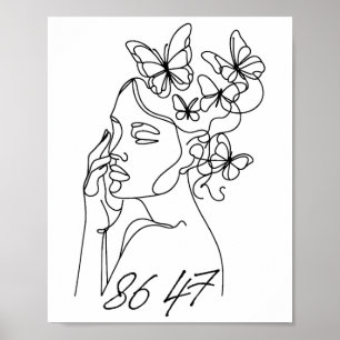 8647 Anti Trump Floral Resist 86 47 Impeach Trump  Poster