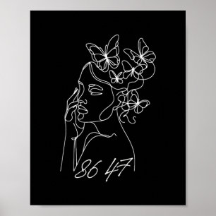 8647 Anti Trump Floral Resist 86 47 Impeach Trump Poster