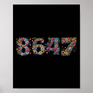 8647 Anti Trump Retro Floral Poster