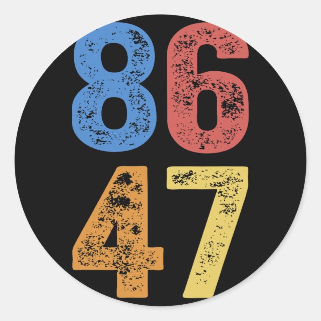 8647 Anti Trump Subtle Resist Protest  Classic Round Sticker (Front)