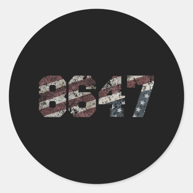 8647 Distressed Flag Style  Classic Round Sticker (Front)