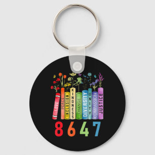 8647 Equal Rights Book Flower Trump Women Rights F Keychain