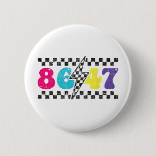 8647 Impeach Trump, Subtle Retro Chequered Anti-tr 2 Inch Round Button