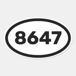 8647 OVAL STICKER