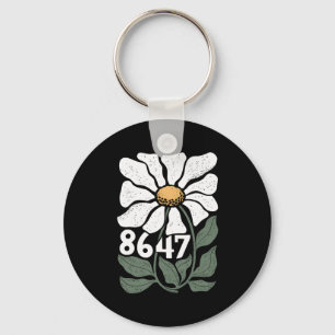 8647 Resist Subtle Daisy Floral Foxtrot Delta Tang Keychain