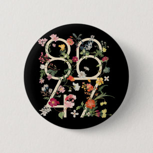 8647 Resist Subtle Floral Foxtrot Delta Tango Prot 2 Inch Round Button